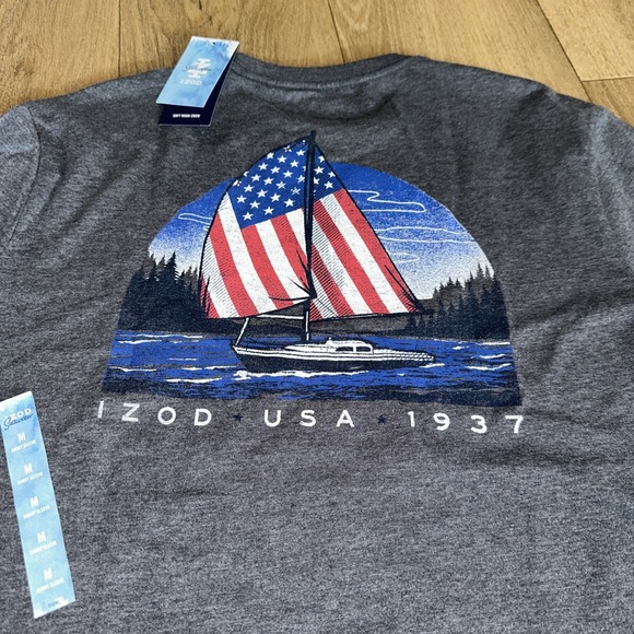 saltwater LUXE Other - Izod Saltwater Men's Soft Wash‎ Crew Tee SS American Sailing Medium NEW